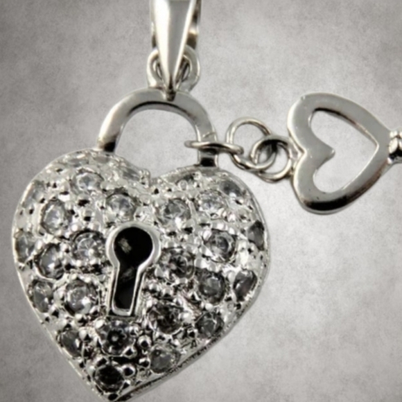 Key to Her Heart Sterling Silver Charm of Pendant. - Picture 2 of 4